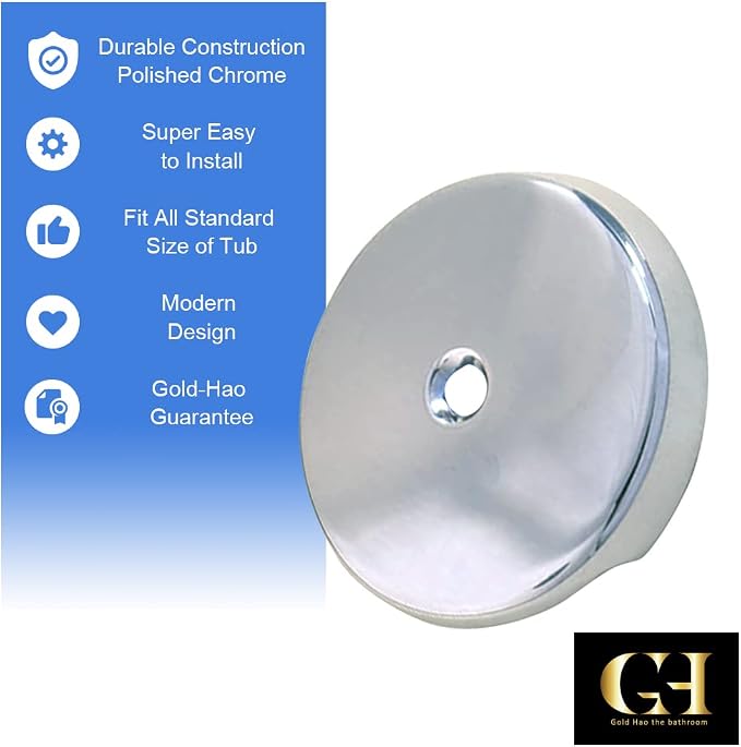 Single Hole Bathtub Drain Overflow Plate/Tub Overflow Drain Ccover - Image 2