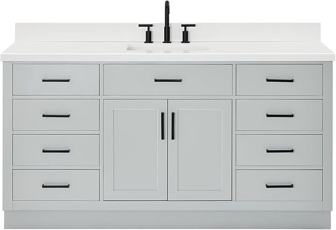 ARIEL 67" Grey Bathroom Vanity - Image 9