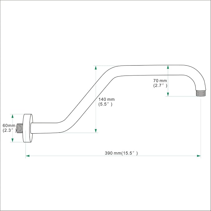 Shower Head Extension Arm, 15.5 Inch Shower Arm Extension Replacement, - Image 5