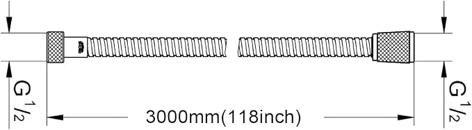 AULEEND，118 inch，encrypted shower hose 304 stainless steel metal - Image 2