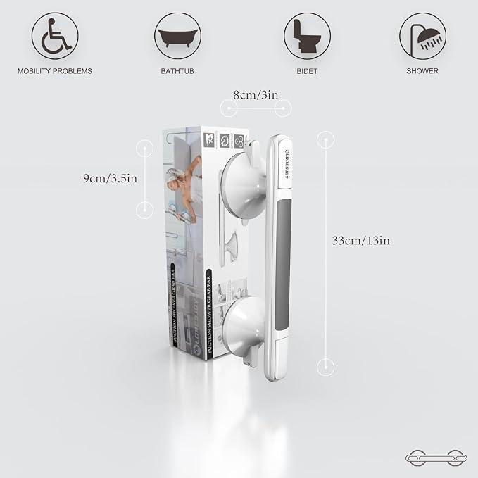Shower Handles for Elderly Suction, Grab Bars for Bathtubs and Showers - Image 5