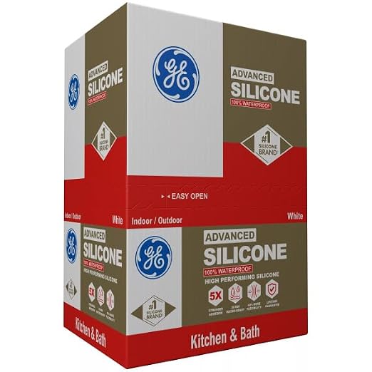 GE Advanced Silicone Caulk for Kitchen & Bathroom, 10 fl oz Cartridge, 12 Pack - Image 3