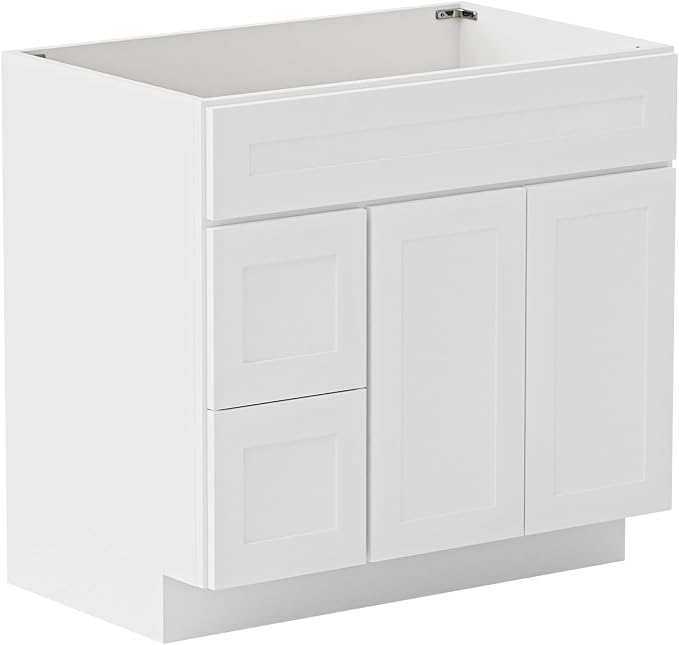 KitchenMan Bathroom Vanity 36 Inch Unassembled Sink Cabinet by KitchenManLiving