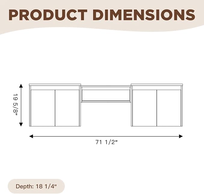 MORVANO 72" Bathroom Vanities Cabinet - Image 2