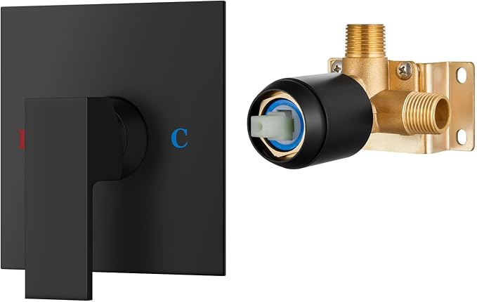 Airuida Square Single-Function Brass Faucet Shower Rough-in Valve Male Thread by Airuida