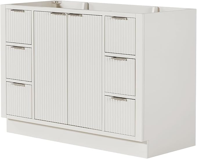 ARIEL Milan 48 Inch Single Sink Base Cabinet in Warm White - Image 3