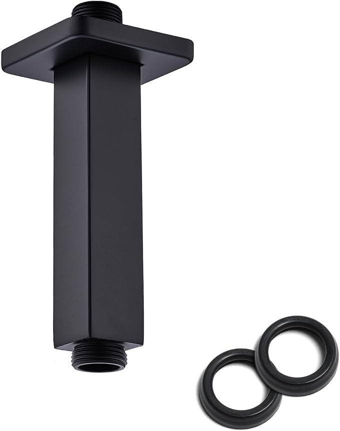 4 Inch Shower Arm with Flange, Ceiling Mounted Square Shower Head Extension Arm by BSTIIU
