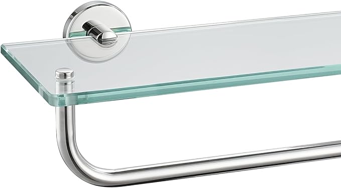 JQK Bathroom Glass Shelf Polished Chome, Shelf by Homeimprovement
