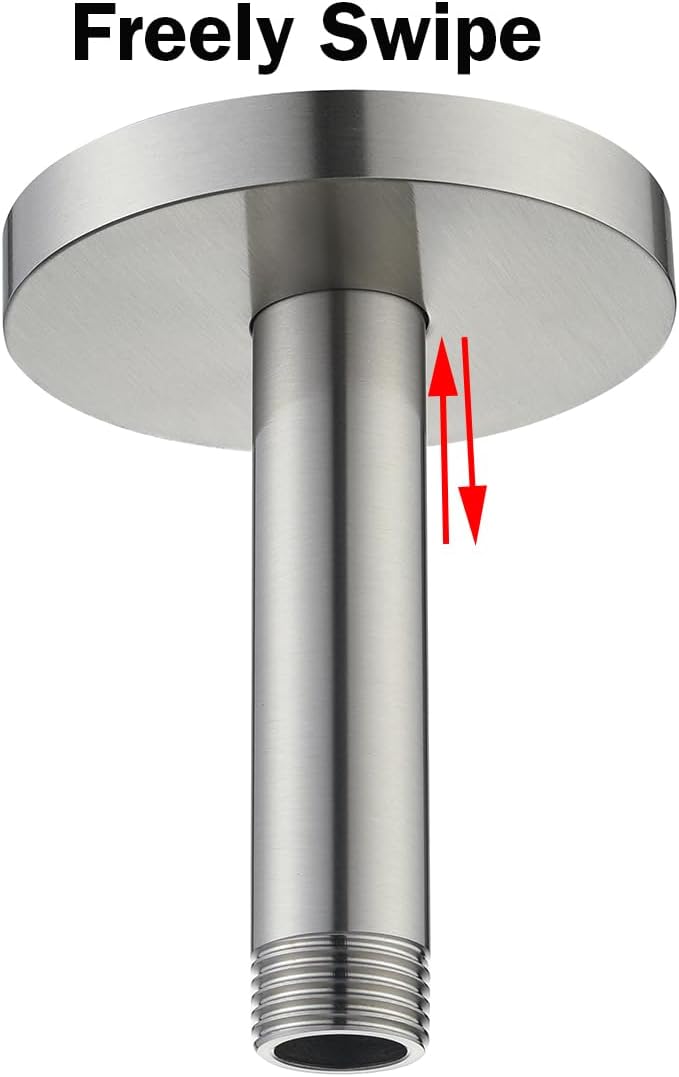 RANDOM Shower Arm with Flange, 4 Inches Ceiling Mount Shower Head Extension Arm - Image 6