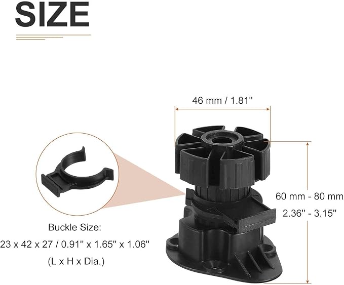 60x46mm Adjustable Leveling Feet - Image 2