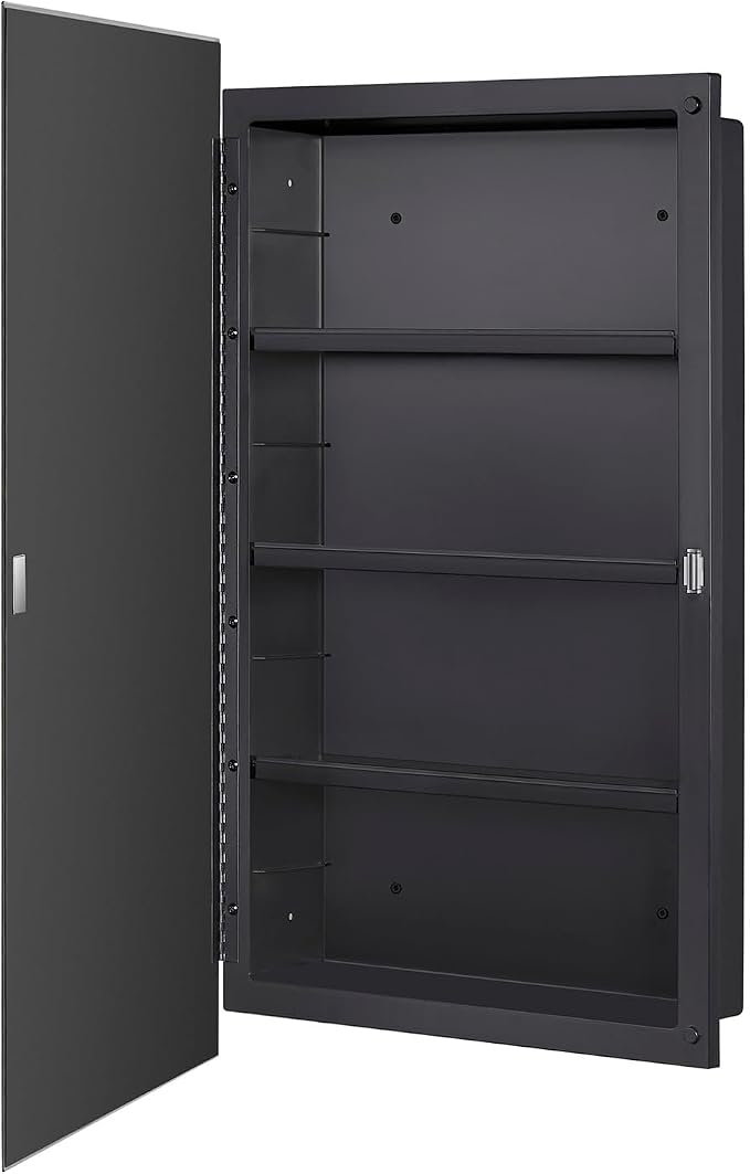 Black Plastic Medicine Mirror Cabinet - Image 7