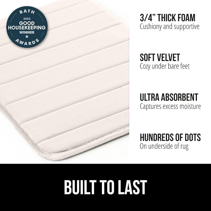 GORILLA GRIP Memory Foam Bath Mat, Soft Absorbent US Designed Bathroom Rug - Image 3