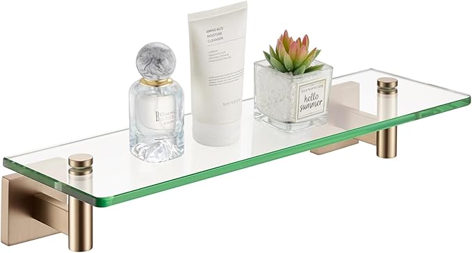 KOKOSIRI Wall Shelves Bathroom Hardware Glass Floating Shelf 16-Inch by KOKOSIRI