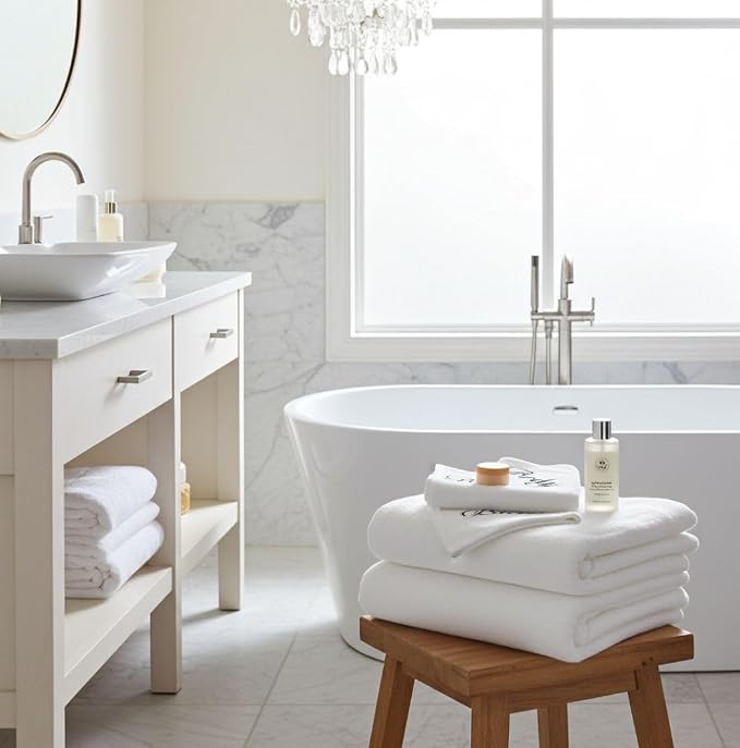 White Beautiful Comfortable Cotton Bath Towels, 137.16 cm x 68.58 cm, Face. - Image 6