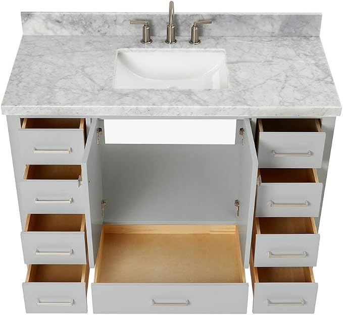 ARIEL Cambridge 49" Grey Bathroom Vanity - Image 6