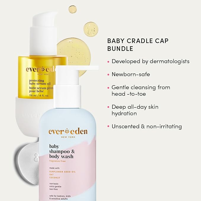 Evereden Baby Cradle Cap Care Bundle: Clean & Vegan Shampoo, Body Wash - Image 2
