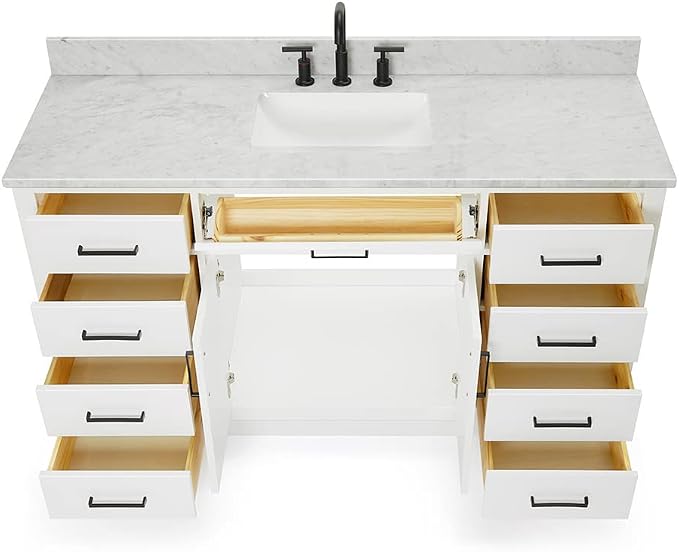 ARIEL Bathroom Vanity 61" White - Image 8
