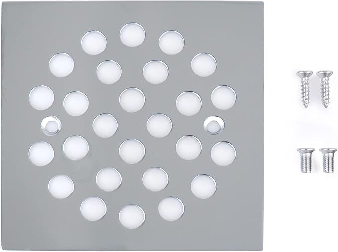 4-1/4 Inch Screw-in Square Floor Drain Cover Replacement Shower Grates - Image 4