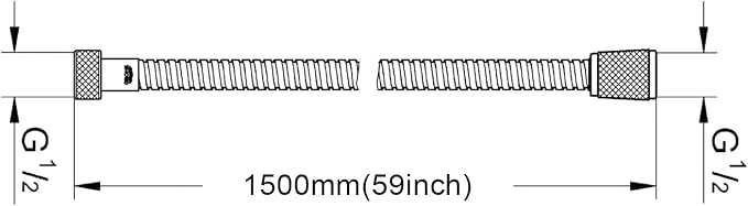 AULEEND，59 inch，encrypted shower hose 304 stainless steel metal - Image 2