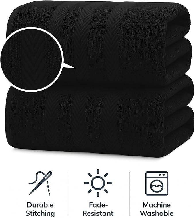 RIVERSIDE Pack of 2 Extra Large Bath Sheets 35 x 70 Inches - Image 3