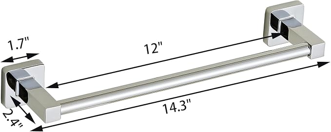 12 Inch Towel Racks for Bathroom Wall Mounted, Chrome Finish Stainless Rack - Image 5