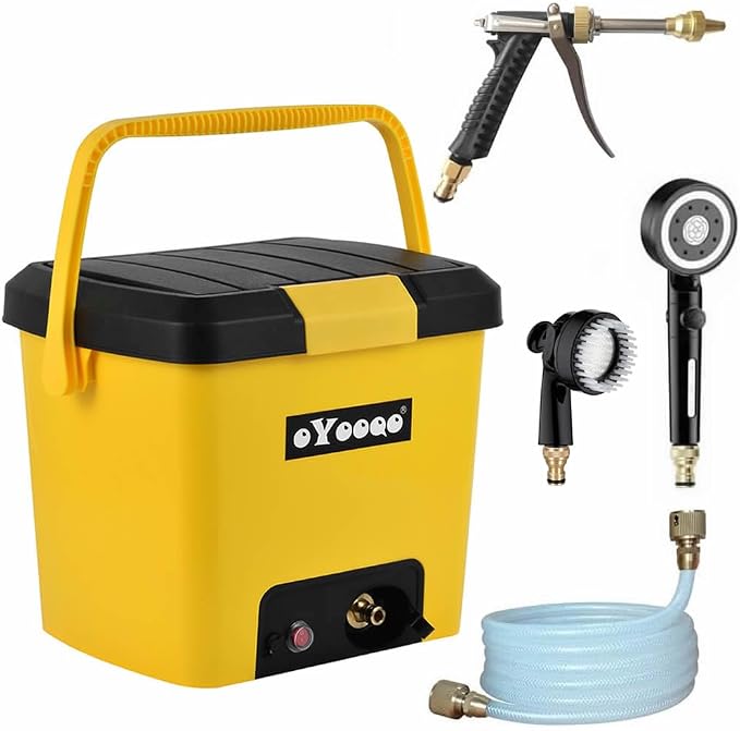 Portable Pressure Washer | 5 Gal Tank | 255 PSI | 45-Min Runtime | Versatile by OYOOQO