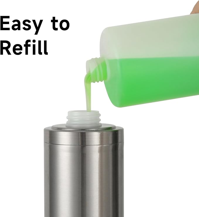 GAPPO Brushed Nickel Soap Dispenser Stainless Steel Metal Pump Hand Lotion - Image 6