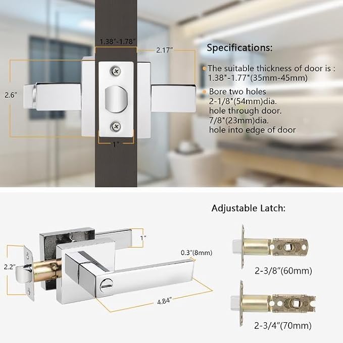 Probrico 4 Pack Square Door Levers - Image 5