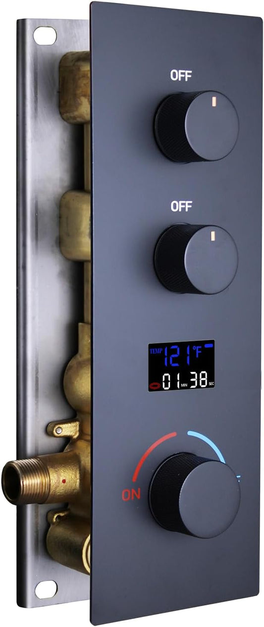 AYIVG 2 Way Pressure Balance Shower Diverter Mixing Valve Kit Digital Display by ToMakeYourBathroomExtraord