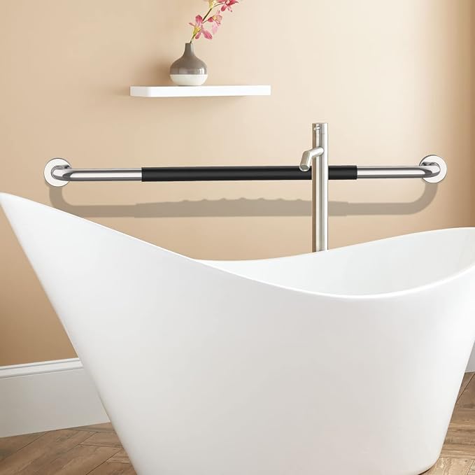 36 Inch Shower Grab Bar w/Anti Slip Rubber Grip, Munzong Stainless Steel - Image 7