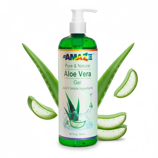 500 ml Pure Aloe Vera Gel for Hair and Skin, Hydrating & Non-Sticky, Soothes by ATAMAZE