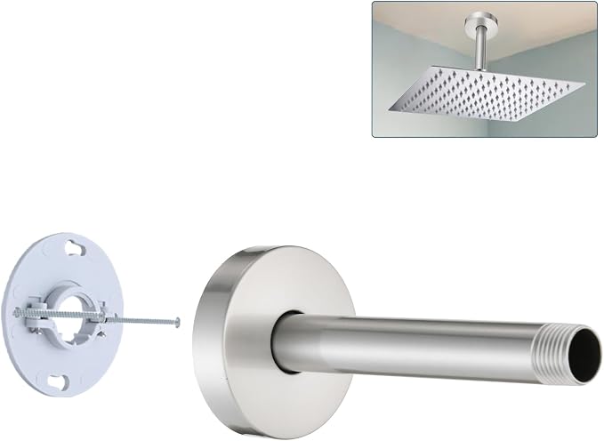 6 Inch Straight Shower Arm by RAINREVIVE