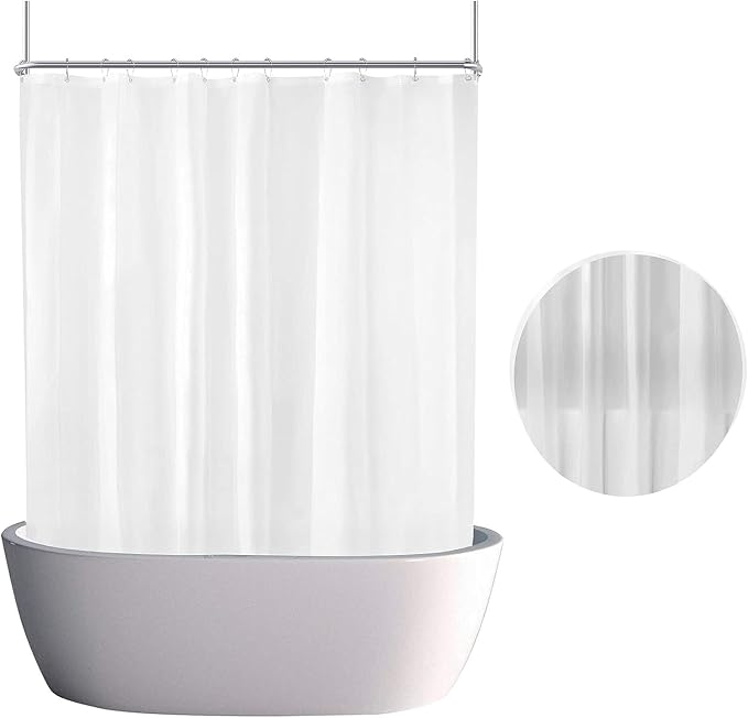 Clawfoot Tub Shower Curtain Warp Around, 180x70 Inches Clear Shower Curtain - Image 4
