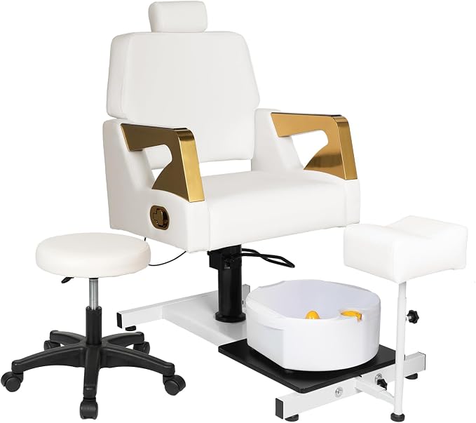 Pedicure Chair, Pedicure Station No Plumbing Adjustable Height Reclining by V+VDLONSY