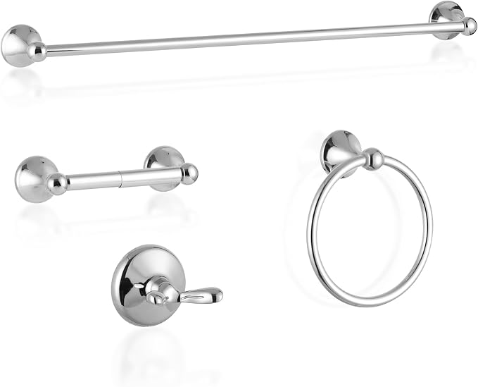 4 Piece Bathroom Hand Towel Holder Set, Adjustable Towel Racks by Designchangeslife