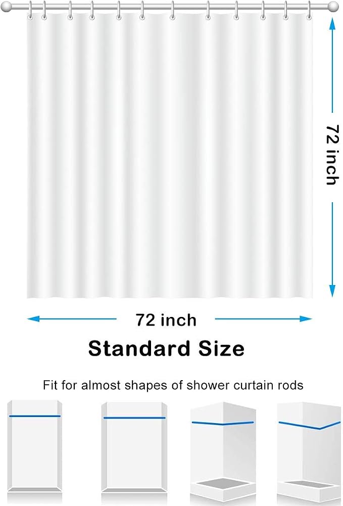 Grey Shower Curtain Liner, PEVA Shower Liner - Image 4