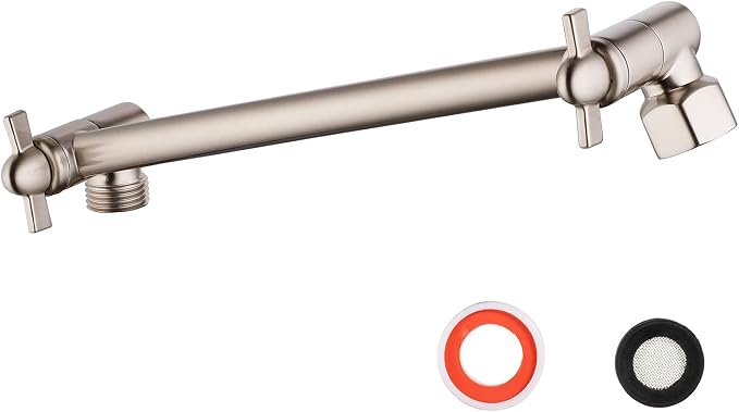 Shower Head Extender, Adjustable Shower Head Extension Brushed Nickel, by Pichrain