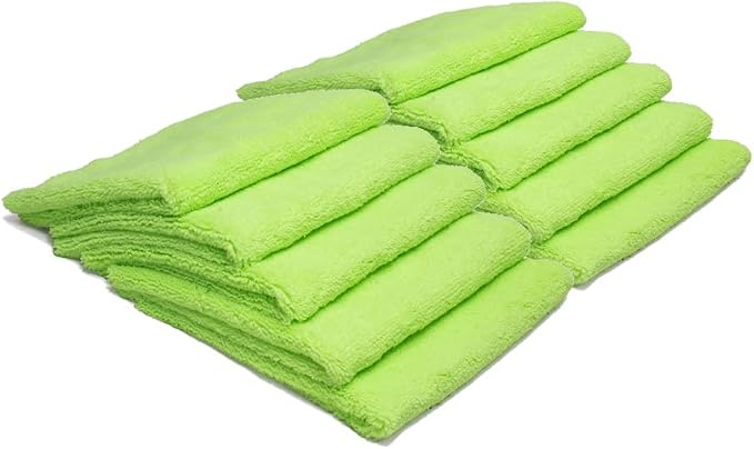 Autofiber Edgeless Two-Pile Microfiber Detailing Towel Green by Autofiber