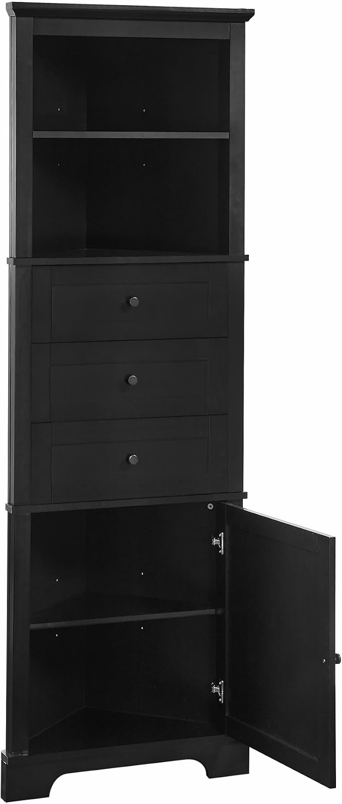 Storage Corner Cabinet with 3 Drawers and Door, Tall Line Pantry Home Space - Image 10