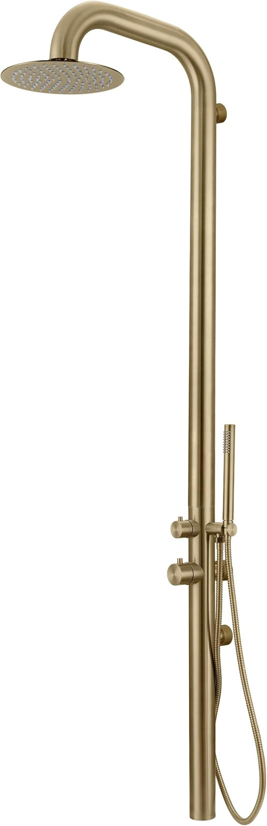 HEATGENE Outdoor Shower with Body Jets and Handheld, Wall-Mounted Shower Head by HEATGENE