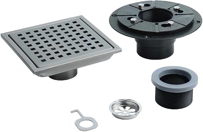 6 Inch Square Shower Drain, SUS 304 Stainless Steel Shower Drain - Image 8