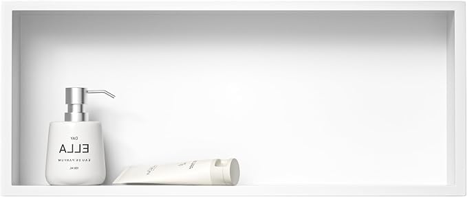 Stainless Steel Shower Niche 30" X 12" White No Tile Needed Niche Shower - Image 6