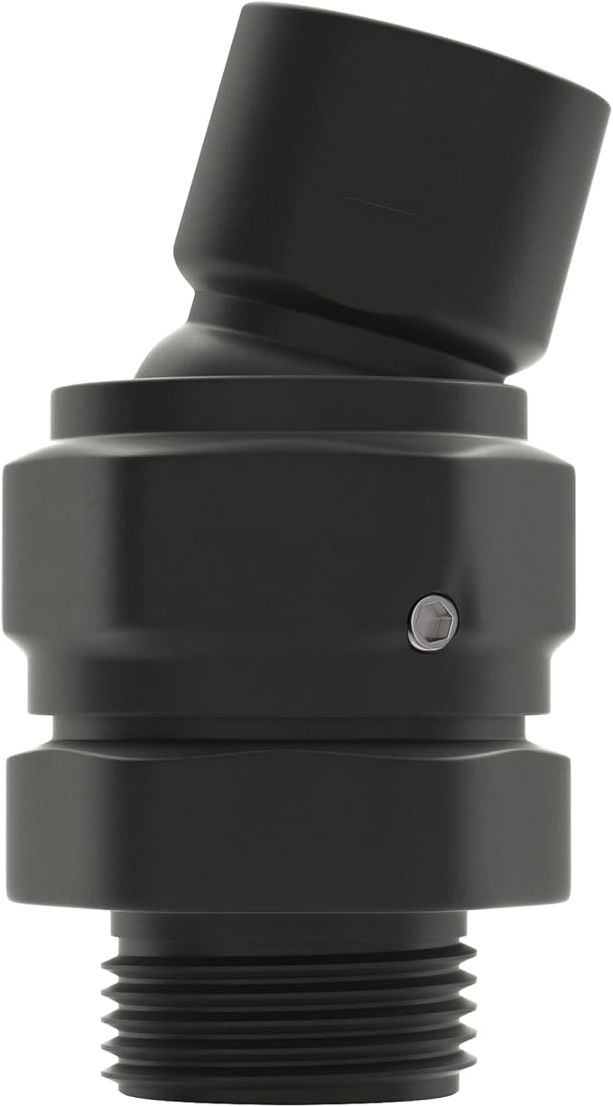 HammerHead Showers® Solid Metal Shower Head Swivel Ball Adapter, Matte Black | by HammerHeadShowers
