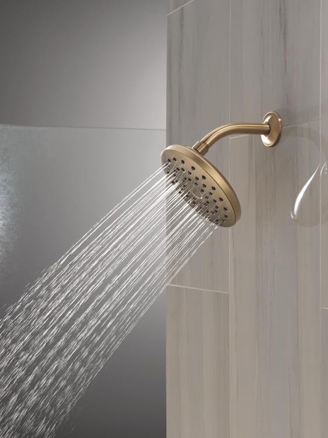 Delta PivotPro Brushed Gold Rain Showerhead, Single Setting 7 Inch Round Shower - Image 6
