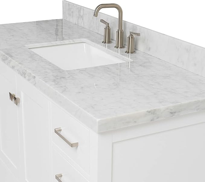 ARIEL Cambridge 55" White Bathroom Vanity - Image 4