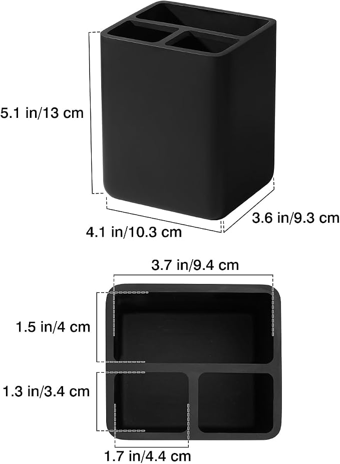 Luxspire Toothbrush Holders, 3 Slots Toothpaste & Toothbrush Holder - Image 5