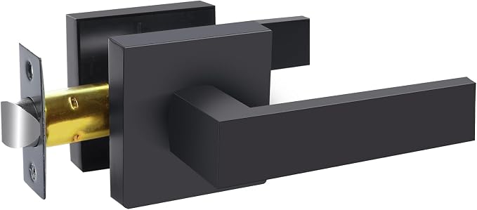 Passage Door Lever, Matte Black Interior Door Handles by RAZCC