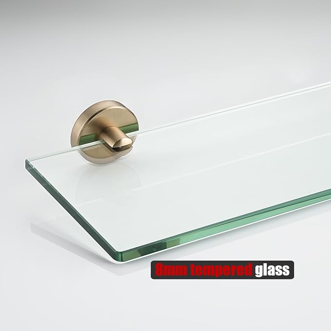 JQK Bathroom Glass Shelf, Tempered Glass Shower Storage 12 by 5 inches - Image 8