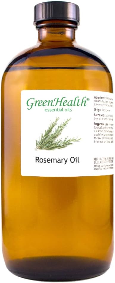 GreenHealth Rosemary Essential Oil 16 fl oz – 100% Pure Undiluted – Steam by Greenals