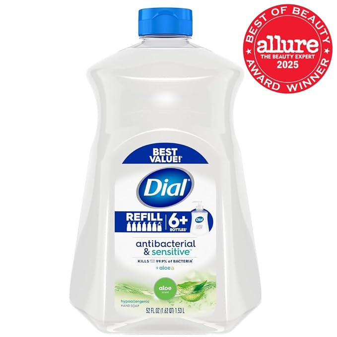 Dial Antibacterial Defense Liquid Hand Soap + Aloe, Aloe Scent, 52 Fl Oz Hand - Image 2